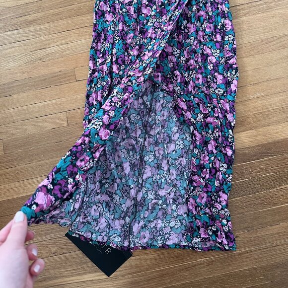 NWT ASTR Floral Square Neck Slit Front Midi Dres - Picture 5 of 6